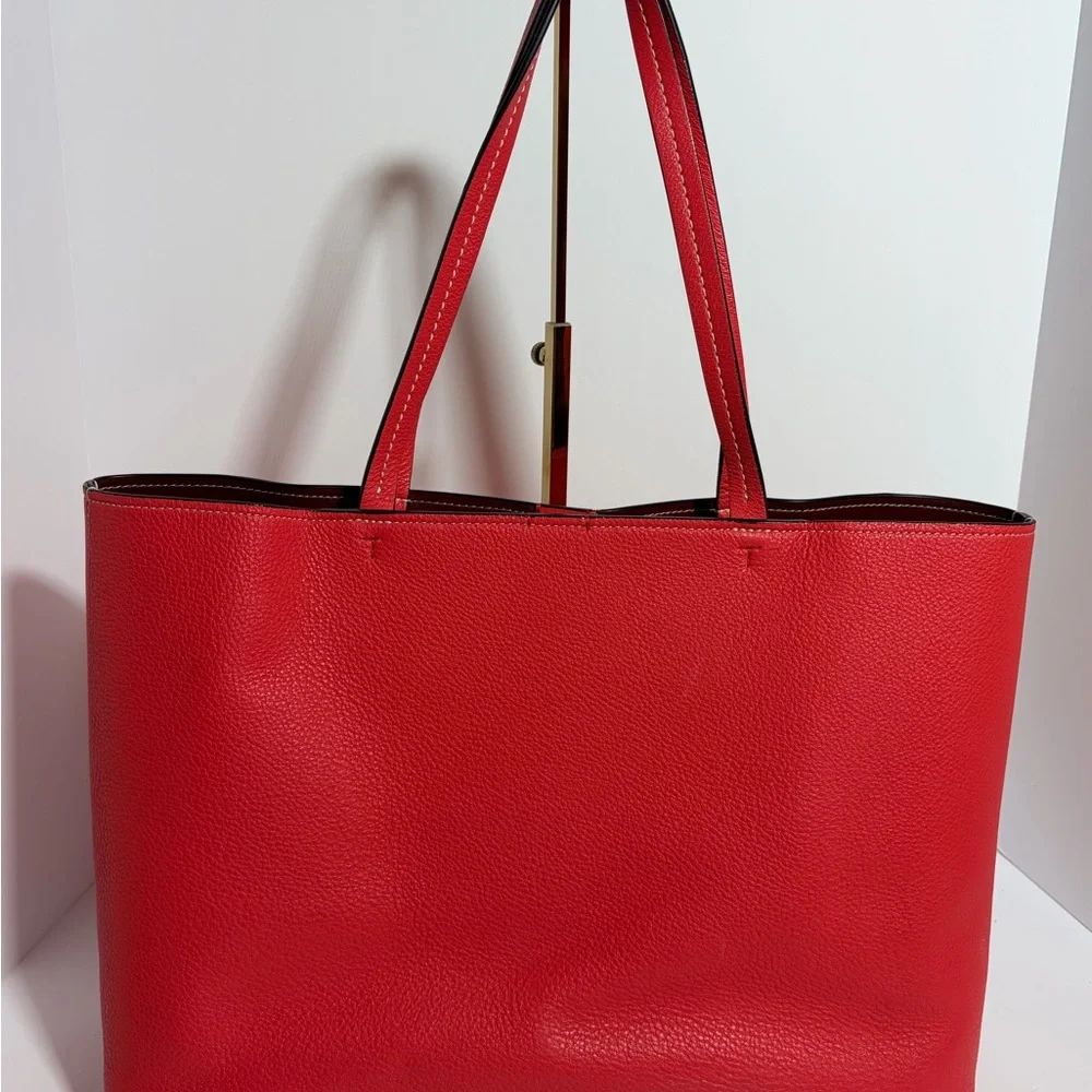 Tory Burch Vibrant Red Logo Tote